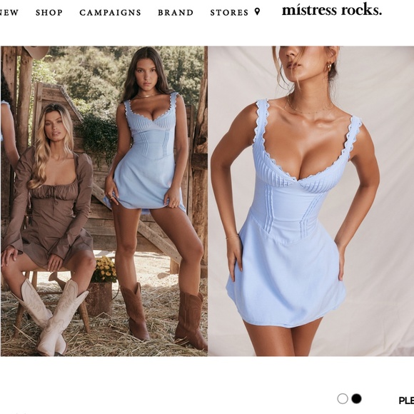 HOUSE OF CB 'Tilly' Blue Pin Tuck Mini Dress NWOT size L - Picture 3 of 11